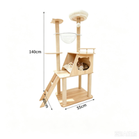 Arbre à chat minimaliste en gros avec capsule spatiale, structure d'escalade pour chat à plusieurs niveaux en panneau de densité, tour pour chats d'intérieur