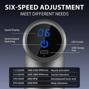 Pistola de Masaje para Alivio del <span class=keywords><strong>Dolor</strong></span> Muscular Profundo, Portátil, 12 Cabezales de Masaje, 6 Velocidades, Pantalla LCD, Motor sin Escobillas, Terapia de Calor - Product Image 3
