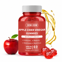 Gummies au vinaigre de cidre de pomme avec la mère, complément alimentaire, 60 unités, vente en gros pour marques