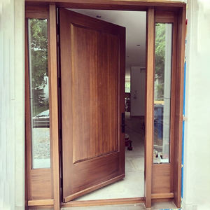 Villa Metalen Buitendeur Massief Hout Aluminium Moderne Roestvrijstalen Front Instap Draaideur Voor Huis Instap Draaideur - Product Image 6