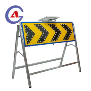 Road Construction Work Zone Traffic Management Solar Powered Trailer Mounted LED Flashing Arrow Sign