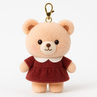 Vente en gros direct usine : Peluche ours en peluche Kawaii super douce à col blanc de 8 pouces, jouet pour les machines à griffes d'arcade