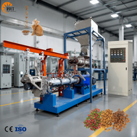 Ligne de production entièrement automatique de machines de fabrication d'aliments pour animaux de compagnie, extrudeuse à double vis pour aliments pour animaux de compagnie en vente