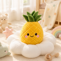 Peluche Ananas Kawaii Personnalisée OEM ODM, Peluche Ananas Rembourrée, Logo et Taille Personnalisables, Fabrication sur Mesure