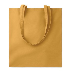 Borsa Tote in Cotone Cottonel 180g Colore Ocra Quadrata per Uso Promozionale Casual Realizzata in Italia Tecnica di Cucitura Modello MO9846-78 - Product Image 1