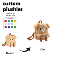 Sac à dos en peluche personnalisable mignon pour enfants, cadeau de la Fête des Enfants, accessoire parfait pour les voyages et les photos, sac à bandoulière chien pour enfants, vente en gros