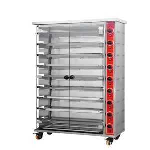 Asador eléctrico de acero inoxidable de 9 varillas, máquina de asador de <span class=keywords><strong>pollo</strong></span> comercial, estante eléctrico giratorio para horno de restaurante, asado - Product Image 3