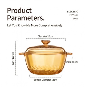 <span class=keywords><strong>Casserole</strong></span> en verre de 2,5 L de qualité alimentaire, à chauffage rapide et uniforme, directement de l'usine, avec boîte colorée - Product Image 2