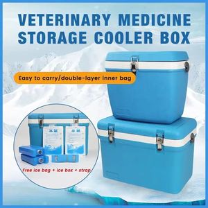 Caja de transporte de vacunas veterinarias, contenedor enfriador aislado de grado médico de 12L con asa para vacunas de ganado y aves de corral - Product Image 6