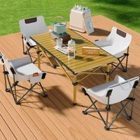 Table pliante d'extérieur portable multifonctionnelle pour pique-nique et camping avec chaises