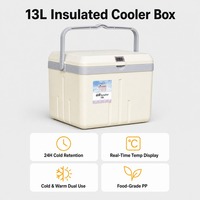 Boîte isotherme en plastique portable pour le camping, la voiture, le réfrigérateur, la congélation des aliments et des boissons, seau à glace pour la conservation de la fraîcheur, 13L