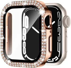 Custodia protettiva per paraurti con diamante CAOWTAN per Cover orologio <span class=keywords><strong>Apple</strong></span> serie 7 <span class=keywords><strong>6</strong></span> SE 5 4 3 38mm 42mm per Iwatch 45mm 41mm 40mm 44 mm - Product Image 1