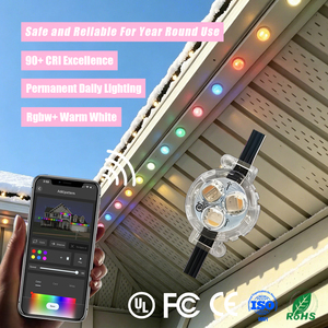 Luces Decorativas Navideñas Inteligentes con Control Wifi, Iluminación de Riel de Aluminio Permanente IP68 de 12V 24V y 4 Cables, Luz Puntual LED de Techo - Product Image 1