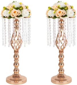 Base de Flores con Marco de Metal Dorado, Centro de Mesa Decorativo Alto y Retorcido para Bodas, Soporte para Flores para Decoración de Lugares de Boda - Product Image 2
