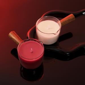 Bougie à l'huile de massage, pot en verre transparent, bec verseur, poignée en <span class=keywords><strong>bois</strong></span>, étiquette privée, logo personnalisé, spa, relaxation corporelle, Saint-Valentin, Diwali - Product Image 4