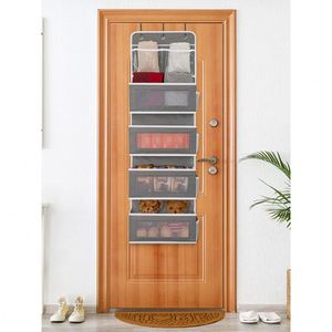 Organizador Colgante para Puerta de 5 Niveles, Plegable, con 4 Bolsillos Grandes y Ventana Transparente de PVC (Gris) - Product Image 6