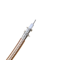 Câble coaxial RG115 50 Ohm, diamètre extérieur 10,5 mm, haute puissance, conducteur en cuivre plaqué argent, double tressage, isolation PTFE, communication/GPS