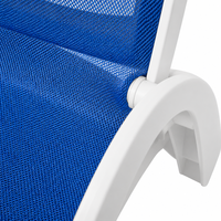 Chaise longue d'extérieur résistante aux intempéries, empilable, en plastique, avec siège en maille confortable, chaise inclinable pour le jardin