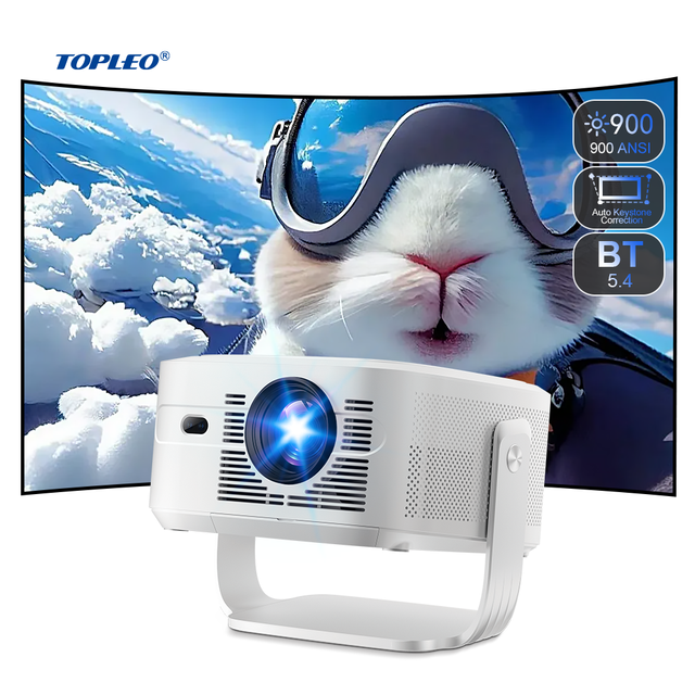 Topleo HY450 Max 8K Android 14 1080p Home Cinema Theater Mini Portable Smart Projector with 1000 Lumens and Dual Band WiFi6