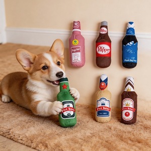 Giocattolo <span class=keywords><strong>di</strong></span> Peluche a Forma <span class=keywords><strong>di</strong></span> Bottiglia <span class=keywords><strong>di</strong></span> Birra per Animali Domestici, Giocattolo da Masticare con Carta Sfrigolante e Suono BB per la Pulizia dei Denti, Giocattolo Interattivo per Cuccioli, Personalizzabile - Product Image 2