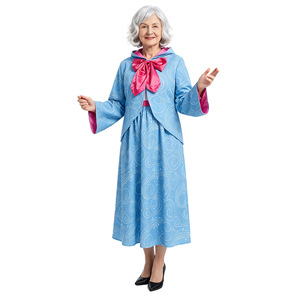 Disfraz de Madrina de Hadas para Mujer Adulta, Falda Azul con Capa y Lazo, para Halloween o Representaciones Escénicas - Product Image 2