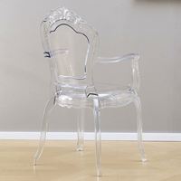 Chaise Chiavari en acrylique transparent empilable, résistante à l'eau et aux rayures, en résine transparente pour mariage, banquet, hôtel, événement