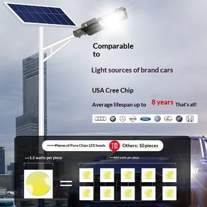 Farola <span class=keywords><strong>Solar</strong></span> LED de Aluminio IP65 para Exteriores, Alta Potencia, Súper Brillante, 6m-15m, Luz de Poste Alto para Zonas Rurales - Product Image 2