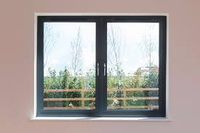 Ventanas Modernas Americanas Resistentes a Huracanes, de Doble Acristalamiento, de Aluminio Negro, con Manivela, Abatibles, para Cocina