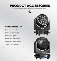 Luz Móvil de Cabeza Bee Eye RGBW LED 19x25W, Efecto Halo Beam Wash, Alta Luminosidad, Luces LED Par para Actuaciones en Clubes