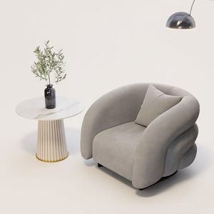 Atunus Boucle Accent Chair Living Room Bedroom Single <b>Sofa</b> Velvet Leather Unique Shape Lazy <b>Sofa</b> Leisure Floor Lounge Chair - Product Image 6
