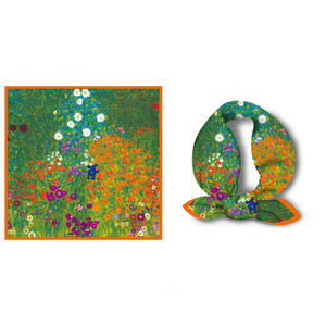 Hijab New Arrival Custom Designer Luxus Satin Seiden schal Digitaldruck Quadrat 50*50cm Satin Schal für Frauen - Product Image 1