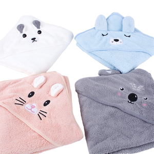 ผ้าขนหนูอาบน้ำสำหรับเด็กผ้าขนหนูมีฮู้ดผ้าขนแกะปะการังกำมะหยี่ดูดซับรูปสัตว์การ์ตูนสำหรับใช้ในห้องน้ำและห้องครัว - Product Image 2