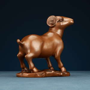 Purple Copper Zodiac Sheep Figurine Feng Shui <b>Desk</b> Decor Home Office Decoration Chinese New Year Gift Single Piece - Product Image 3