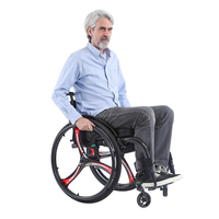 Silla de Ruedas Deportiva de Fibra de Carbono Ligera y Profesional, Modelo SC01, con Ruedas Traseras Grandes de 24'', Plegable y Manual