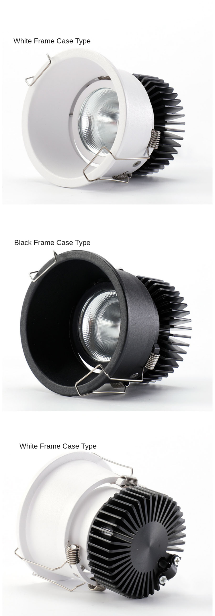 Recessed Narrow Edge Black Aluminium COB Spotlight