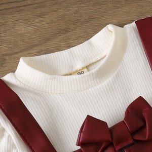 Ensemble robe en <span class=keywords><strong>cuir</strong></span> pour tout-petits, vêtements pour enfants, vêtements pour bébés, vêtements pour filles de 4 à 6 ans, tenues assorties pour filles en bas âge - Product Image 3