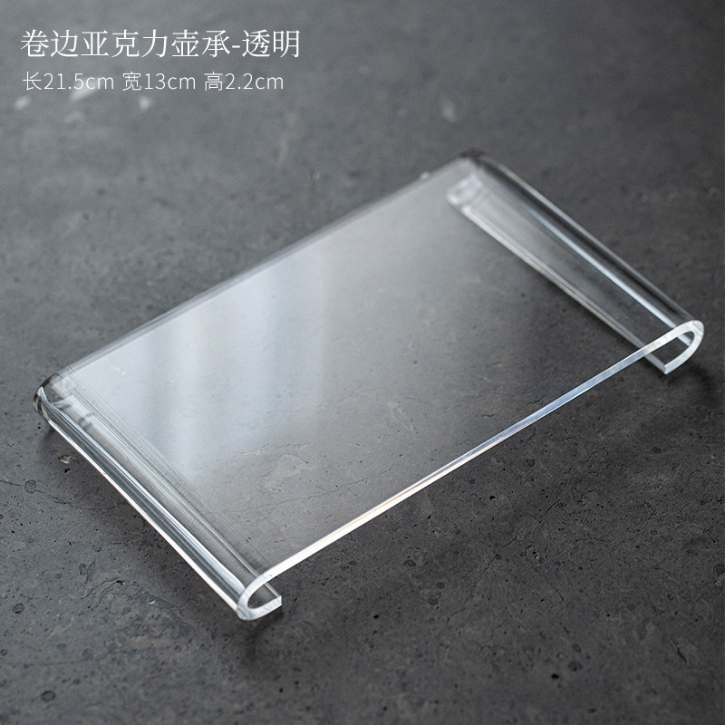 Soporte para tetera acrílico transparente con borde enrollado - 5mm