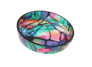 Venta caliente calidad artesanías mango madera epoxi resina esmalte pegatina diseño multicolor acabado Natural bandeja de servicio para hoteles - Product Image 5