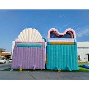 Système de toboggan aquatique gonflable rose, piscine hermétique détachable pour usage intérieur/extérieur, location résidentielle, scolaire, château gonflable - Product Image 5