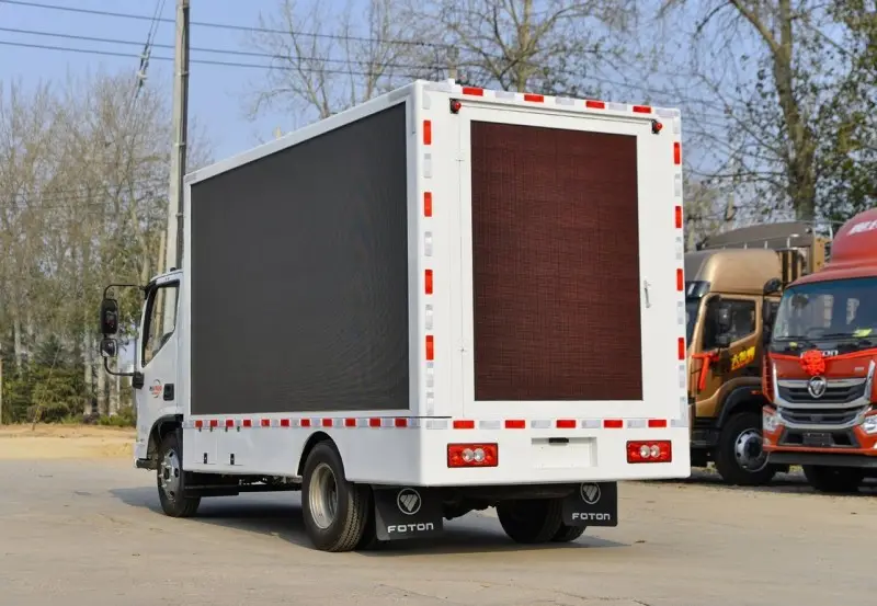 FOTON iklankan truk ringan 132hp 4x2 kotak gir AMT cepat Weichai Euro 6 truk Van kargo suspensi udara kiri