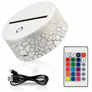 Base lumineuse en acrylique blanche avec télécommande, 16 couleurs changeantes, alimentation USB, support d'affichage pour plaques d'art en acrylique 3D, cristal et verre - Product Image 5