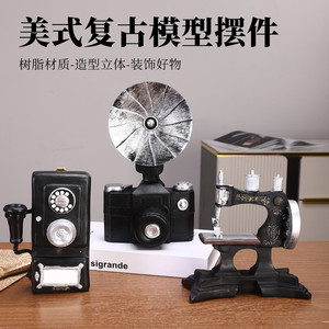 Suo Jun Sewing Machine And Telephone Model Ornament Resin Home Decor Desktop Decoration Gift - Product Image 5