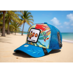 Casquette Trucker Bonic 6 panneaux en maille réglable respirante unisexe décontractée printemps-été avec broderie poisson-clown pour adulte - Product Image 2