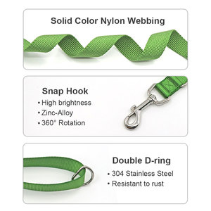 สายจูงสุนัขไนลอนสีเขียวล้วน ทนทาน สไตล์เรียบง่าย สำหรับสุนัข - Product Image 4