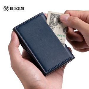 TILONSTAR TVC315 Anti-Theft Business Card <b>Wallet</b> Leather Pop up <b>Wallet</b> Aluminum Credit Card <b>Holder</b> With RFID Blocking Function - Product Image 4