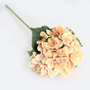 Flores artificiais de hortência de haste única, decoração de casa colorida premium para casamento