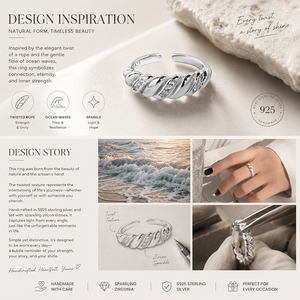 Bague <span class=keywords><strong>Croissant</strong></span> Torsadée en Argent Sterling 925 au Design Original avec Micro-Pavé CZ, Bijoux Tendance Hypoallergéniques pour Femmes, Vente en Gros - Product Image 3
