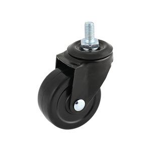 2 Inch Rubber Swivel Caster With Brake Black Industrial Wheel Firm Tread 65mm Height - Product Image 2