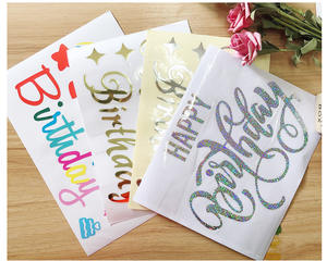 DIY HAPPY BIRTHDAY BOBO Balloon Stickers transparents Bobble Sticker - Product Image 1