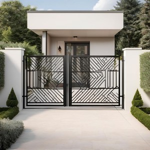 Porte coulissante automatique moderne en fer forgé de haute qualité CBMmart, en <span class=keywords><strong>acier</strong></span> forgé, résistante à la corrosion et imperméable - Product Image 2